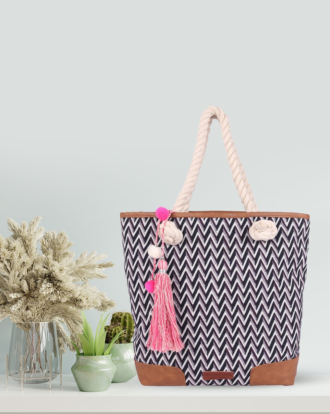 Γυναικεία Τσάντα Ώμου με Ζιγκ-Ζαγκ ASTD0389 - Image 2