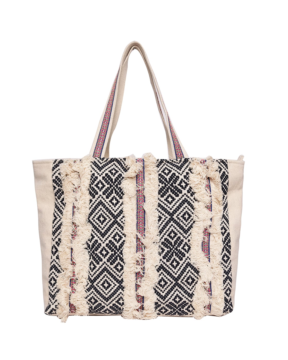 Boho Τσάντα Ώμου με Γεωμετρικό Σχέδιο ASTD0676-2