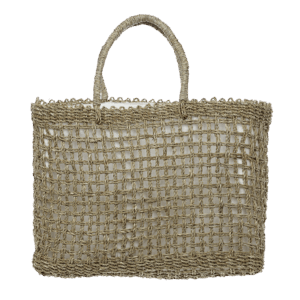Χειροποίητη Ψάθινη Τσάντα με Πλεκτό Σχέδιο BB.004