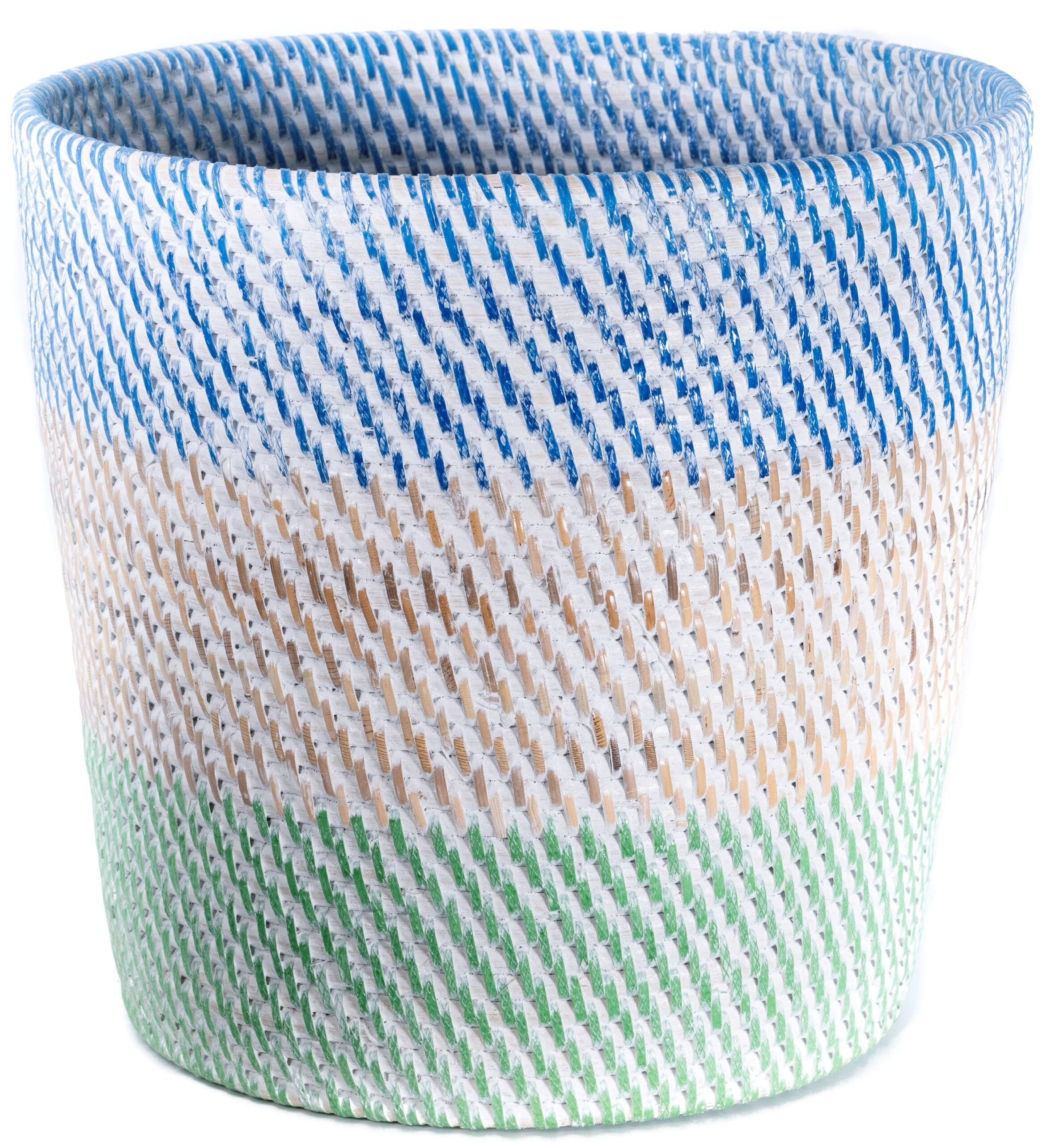 Καλάθι Rattan Χειροποίητο με Πολύχρωμο Σχέδιο FBD.007