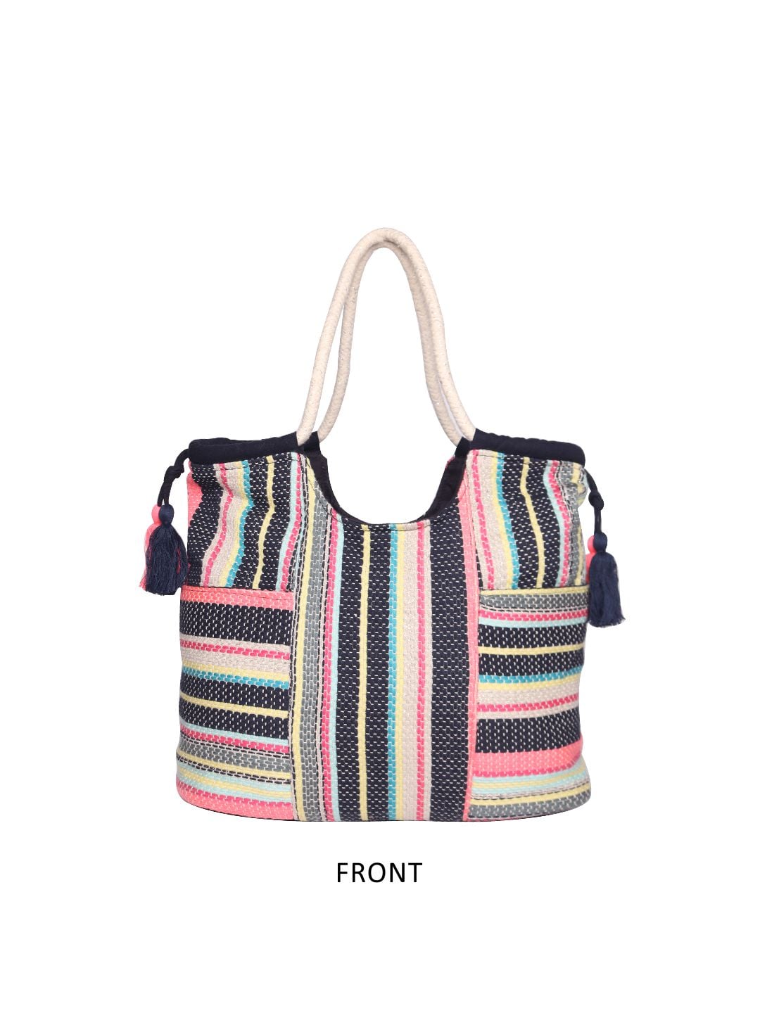 Πολύχρωμη Τσάντα Ώμου με Ρίγες ASTD0050 - Image 6