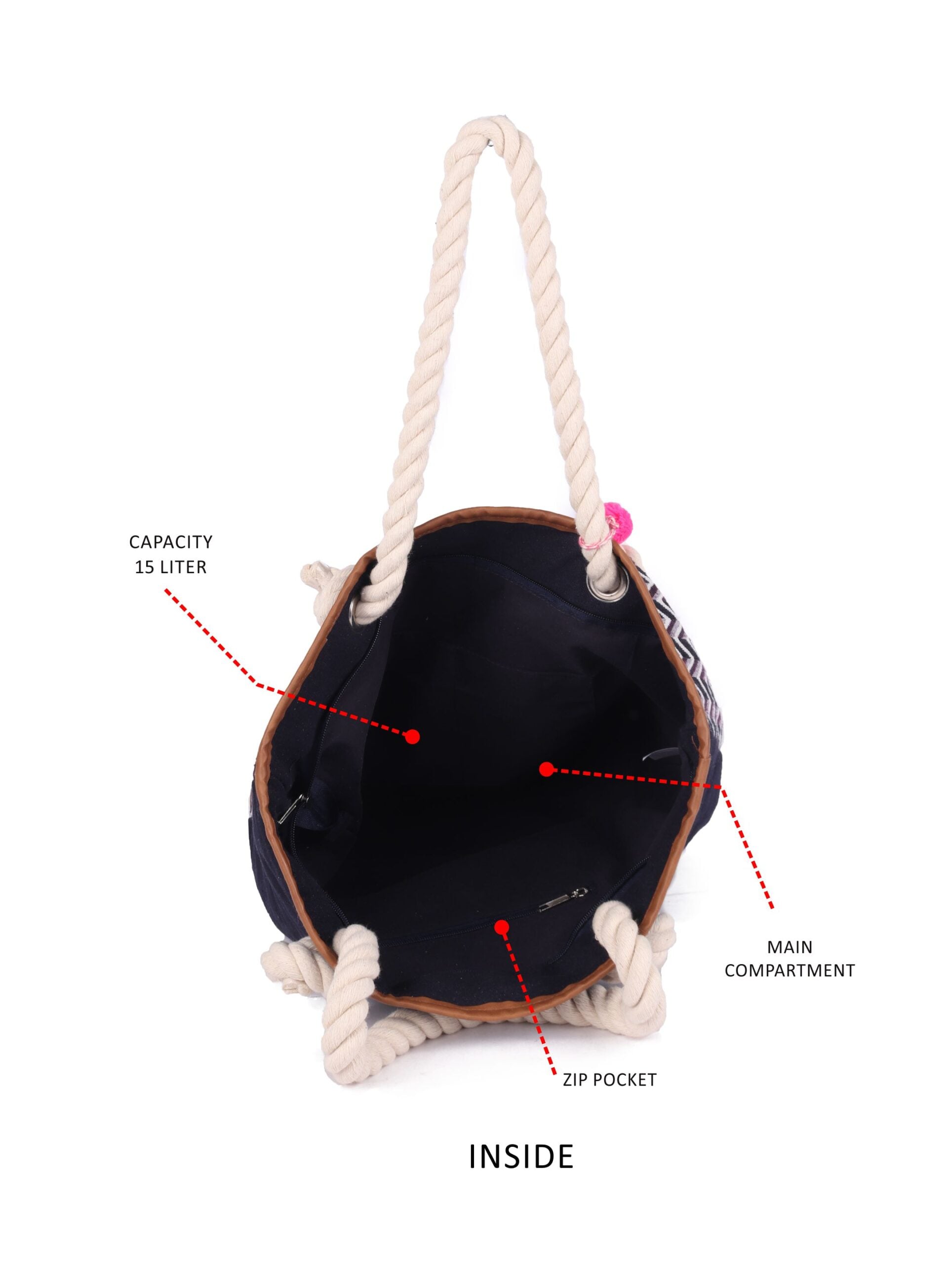 Γυναικεία Τσάντα Ώμου με Ζιγκ-Ζαγκ ASTD0389 - Image 5