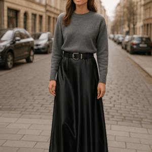 Φούστα Silk μακριά 5360 Μαύρη