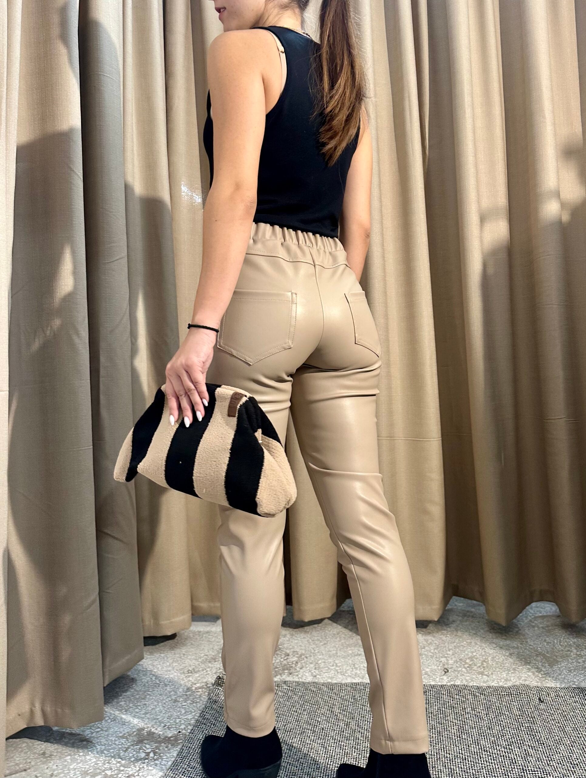 Παντελόνι Δερμάτινο 415682 Μπεζ - Image 3