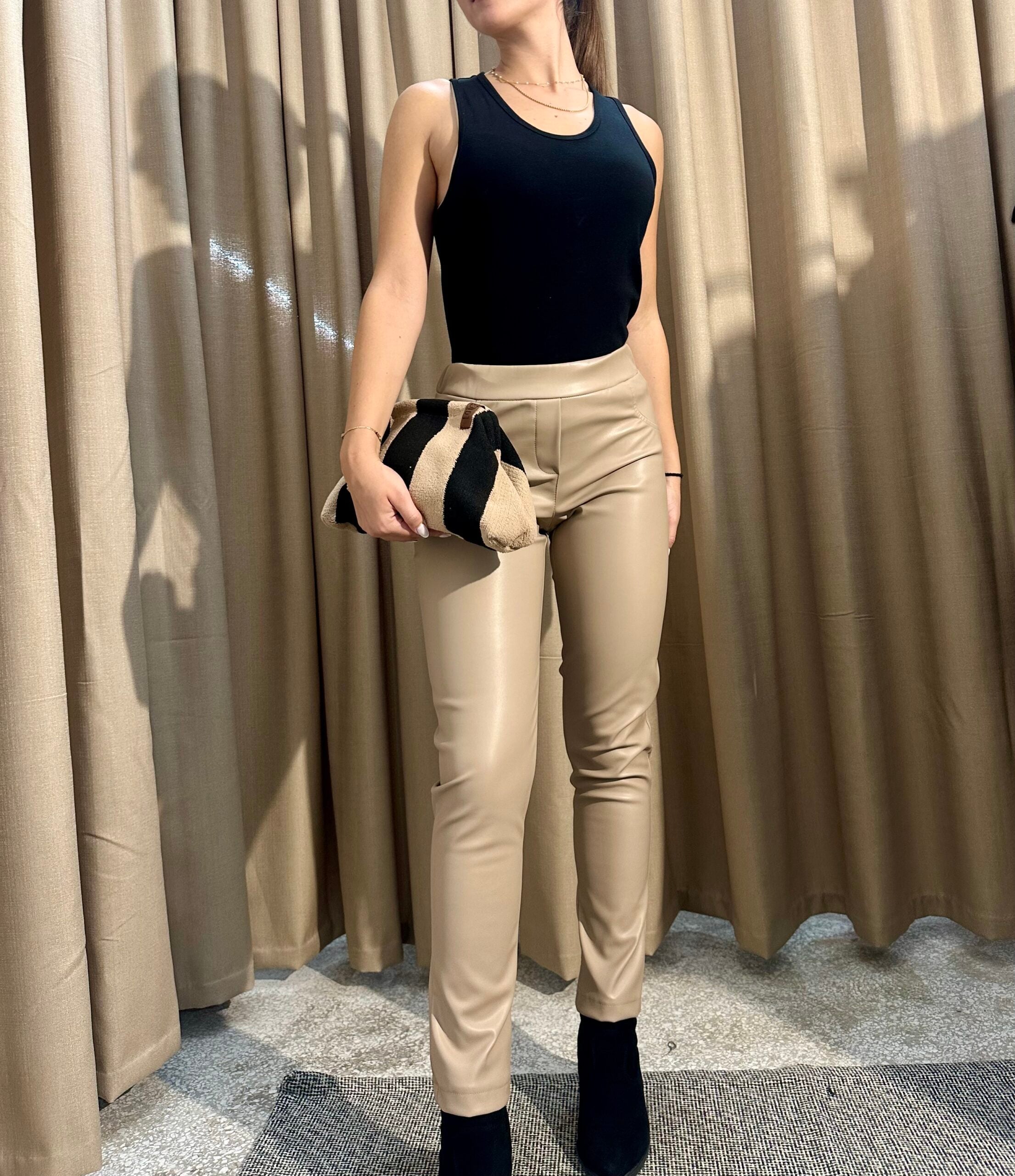 Παντελόνι Δερμάτινο 415682 Μπεζ - Image 4