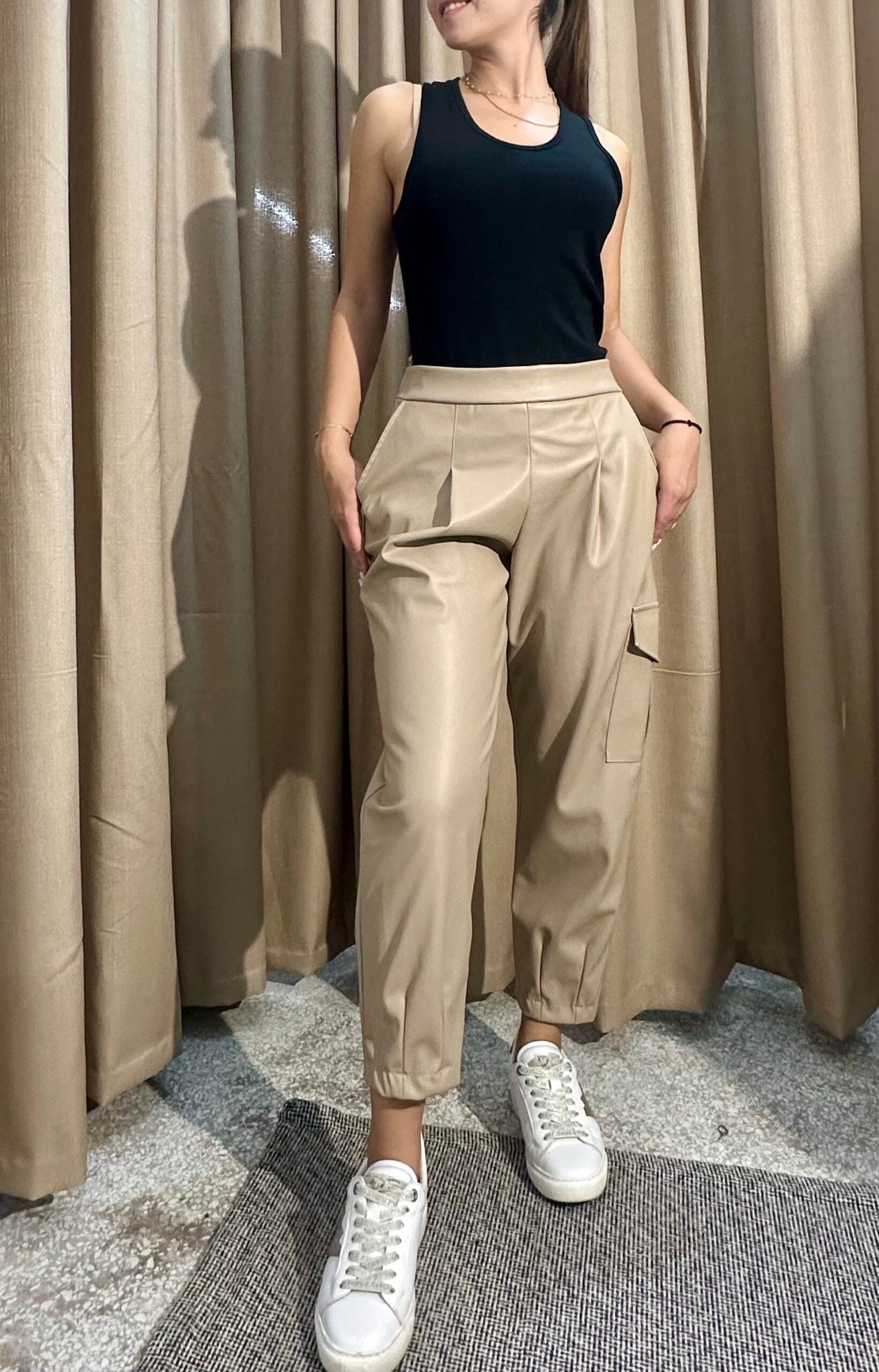 Παντελόνι Δερμάτινο Cargo 415573 Μπεζ