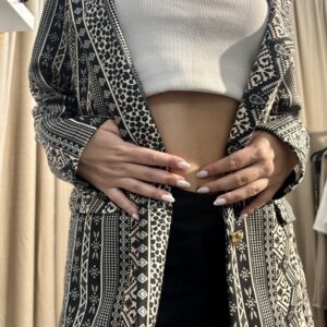 Σακάκι Γεωμετρικά σχέδια 5050 Μαυρο-Μπεζ