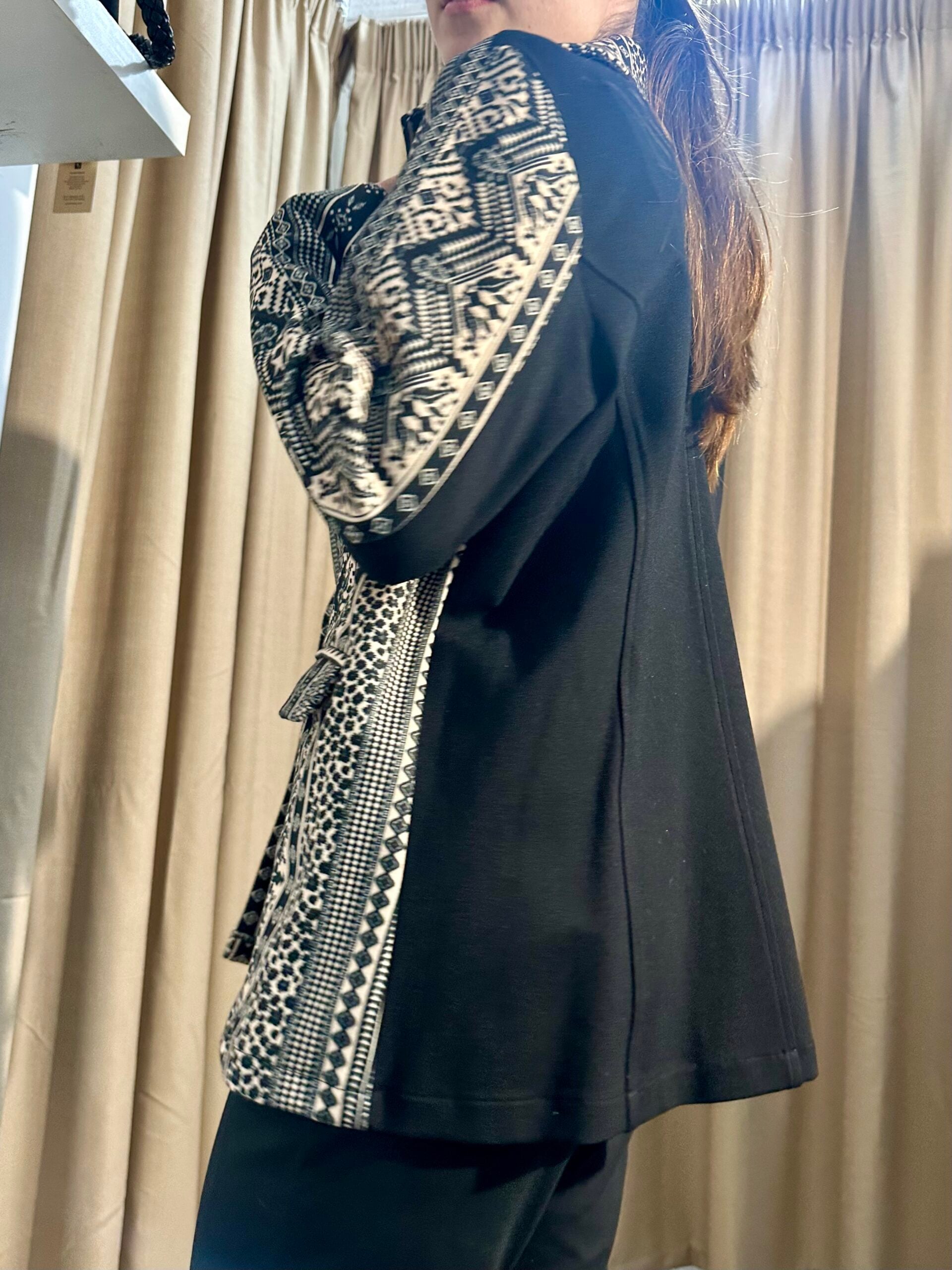 Σακάκι Γεωμετρικά σχέδια 5050 Μαυρο-Μπεζ - Image 3