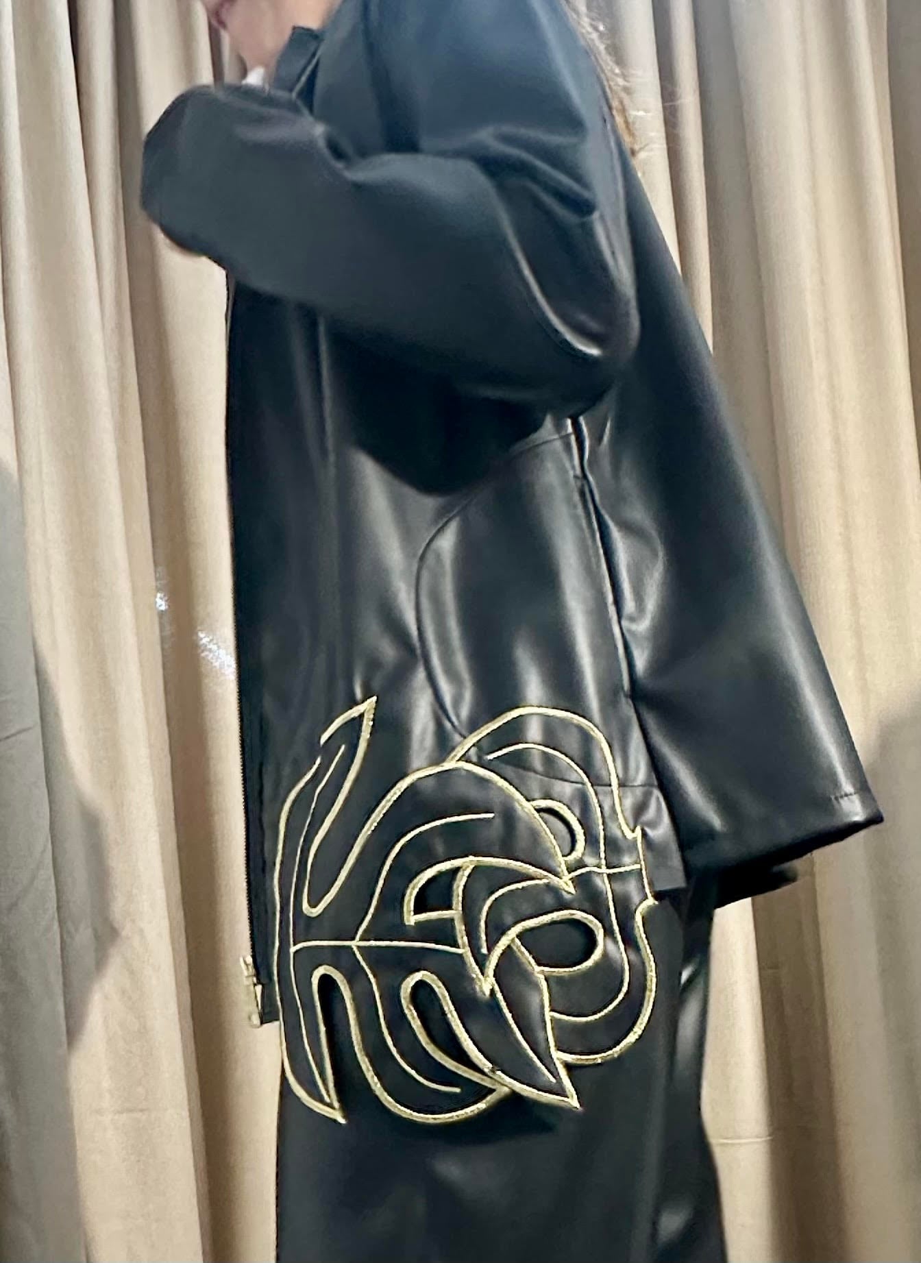 Σακακι Δερμάτινο LEAVES Μαύρο - Image 4