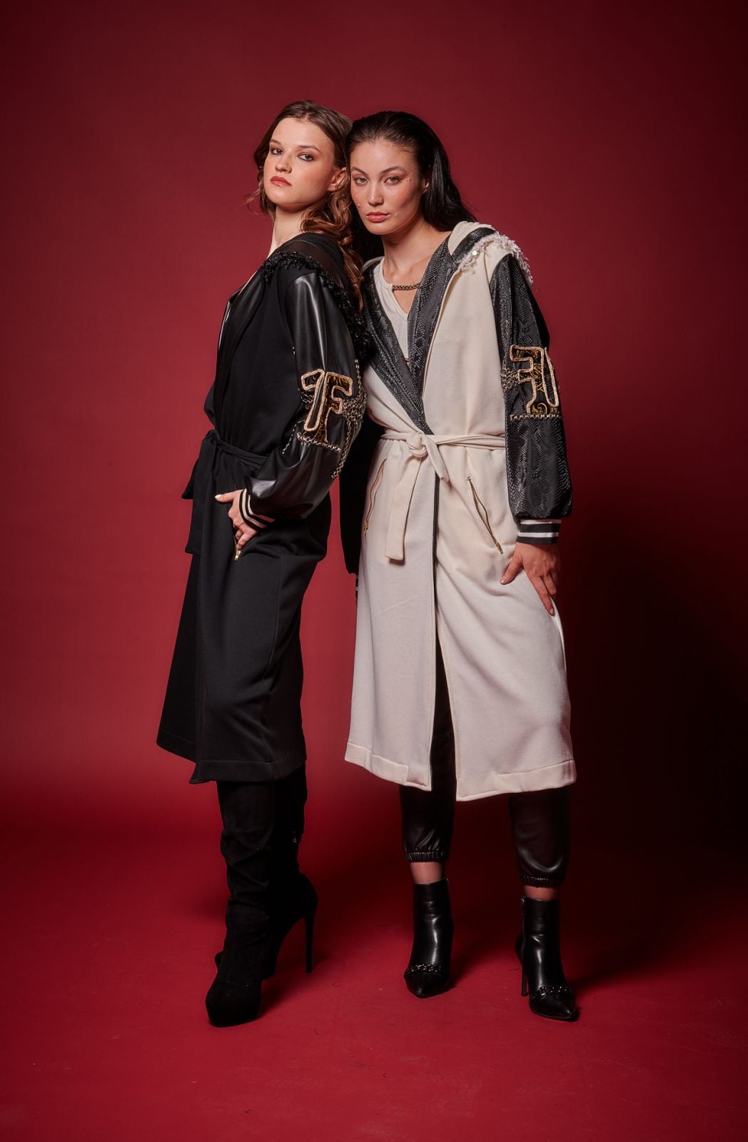 Παλτοζακέτα Ύφασμα και Δερματίνι 457323 Μαύρη - Image 9