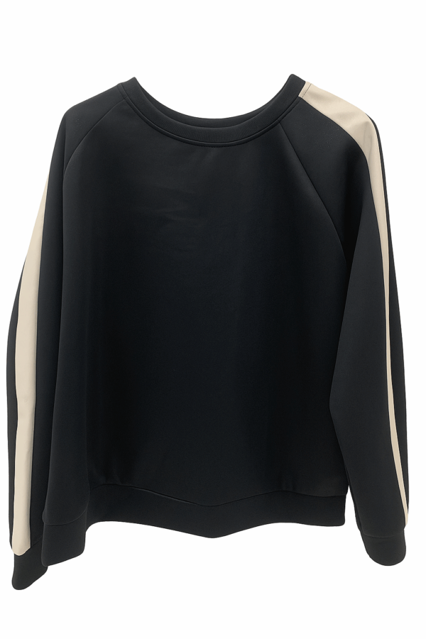 Μπλούζα γυαλιστερή LINE μαύρη