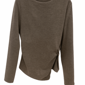 Μπλούζα με σούρα BOW καφέ