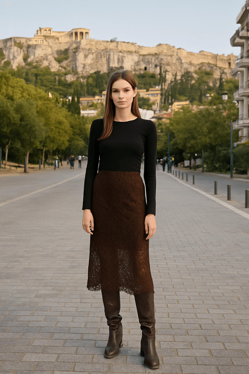 Midi Φούστα με Δαντέλα - Image 3