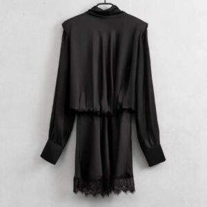 Φόρεμα SATIN με δαντέλα