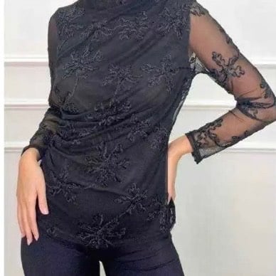 Μπλούζα Με Δαντέλα & Διαφάνεια Kάρμα