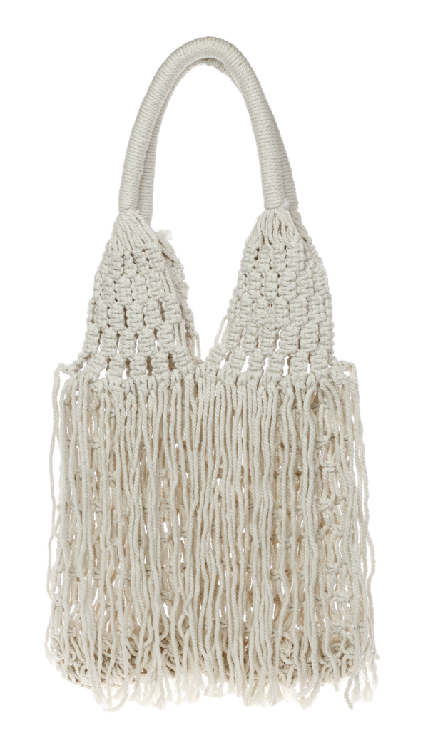 Χειροποίητη μακραμε τσάντα με κρόσια